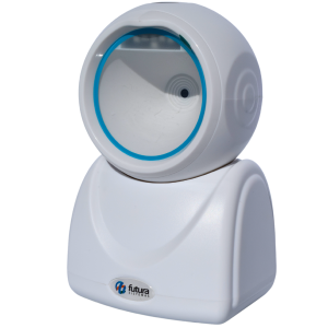 Leitor Codigo de Barras Scanner 1D 2D QRcode Omnidirecional USB  Branco Redondo de mesa